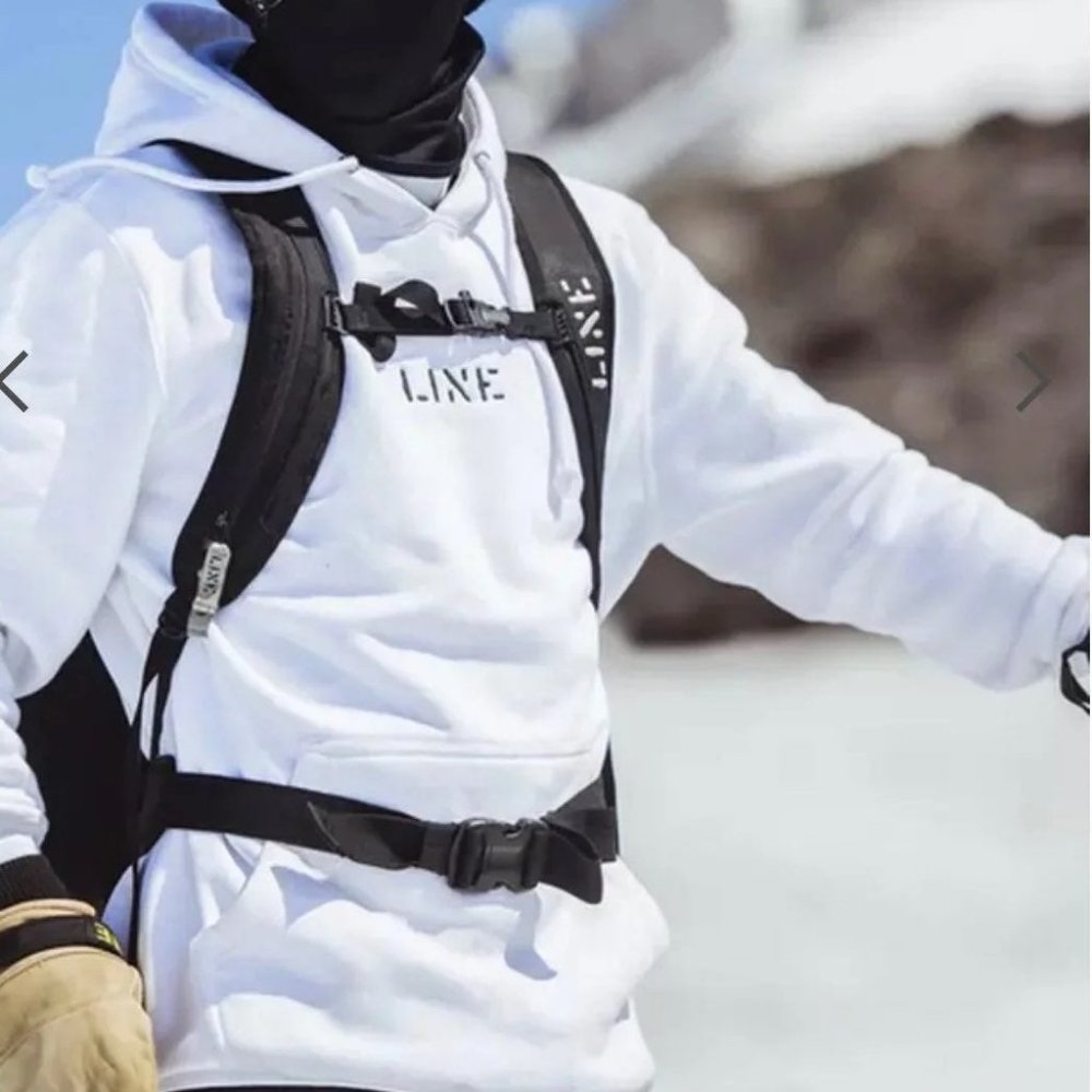 LINE SKIS STENCIL HOODIE SWEATSHIR ACTIVE SPORTS WHITE
